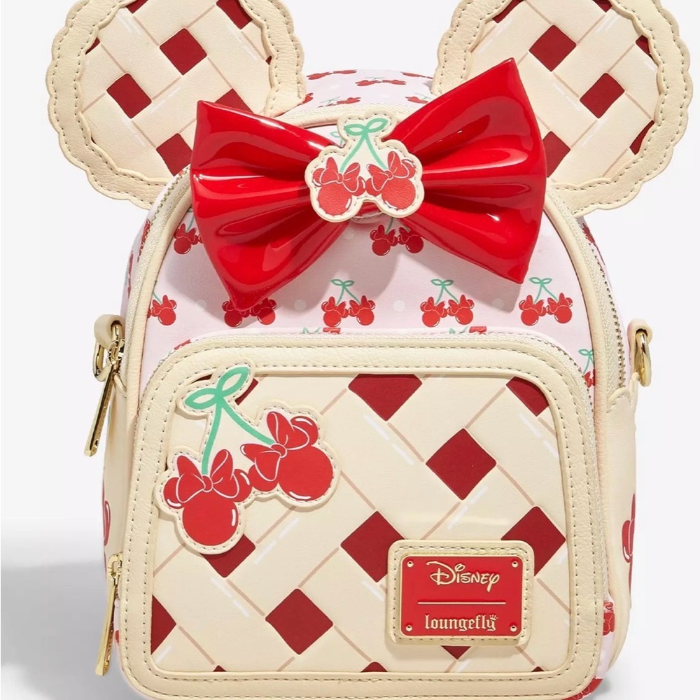 Loungefly Disney Cherry Cream and Red Backpack